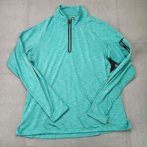 REI 1/4 Zip Pullover Women's XL Mint Green Long Sleeve Performance Stretch